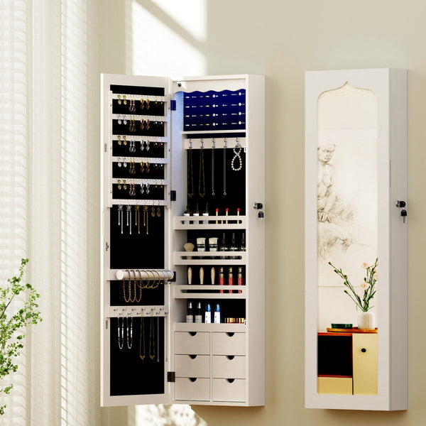  Jewellery Cabinet LED Mirror Lockable