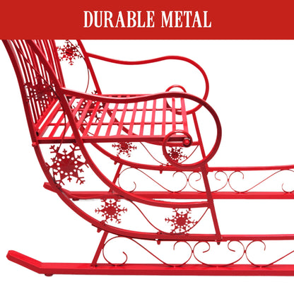 Christmas Sleigh with Red Finish- Metal 150cm