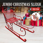 Christmas Sleigh with Red Finish- Metal 150cm