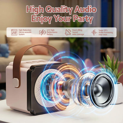 Portable Karaoke Machine 2 Wireless Mics | HomeAndLiving - 5