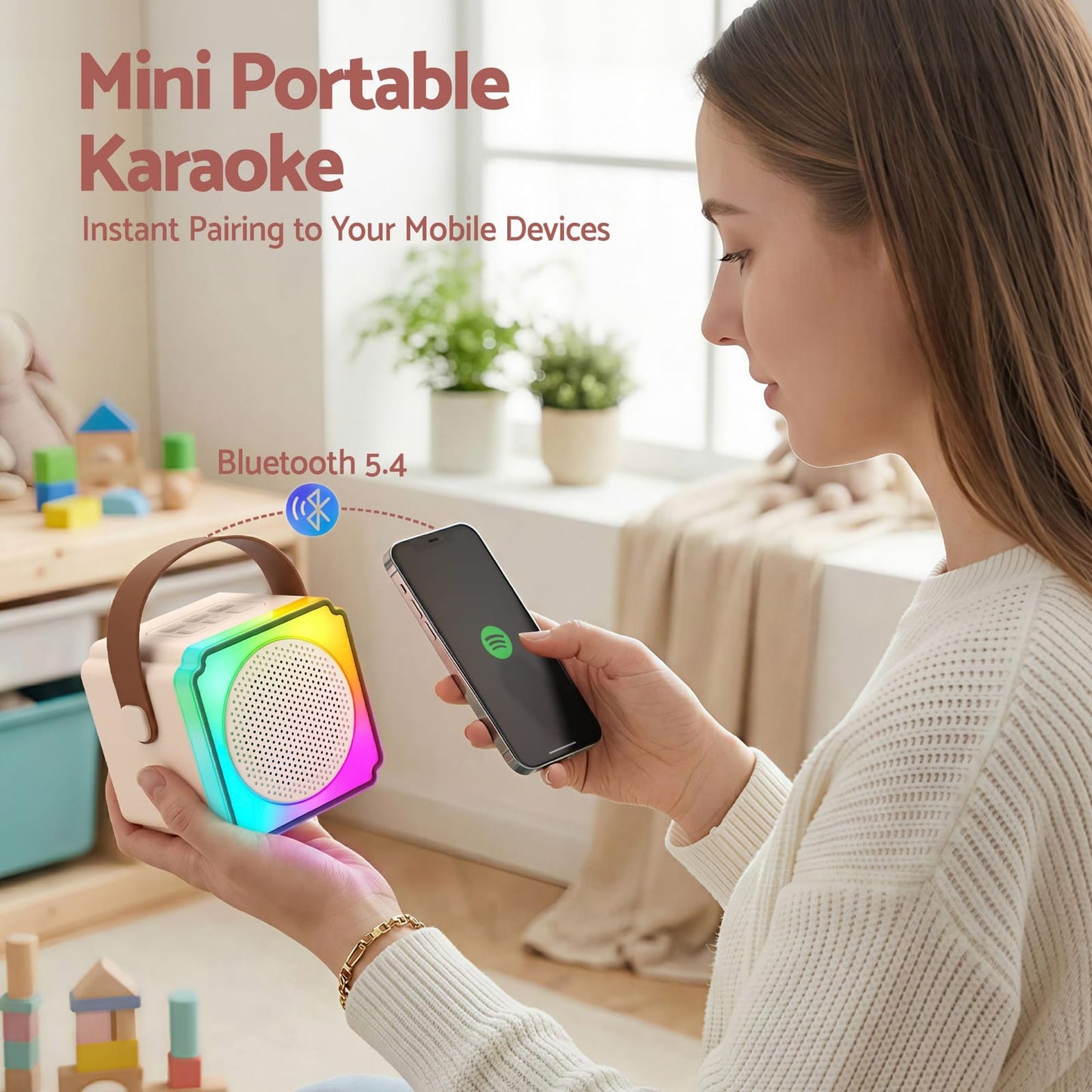 Portable Karaoke Machine 2 Wireless Mics | HomeAndLiving - 7