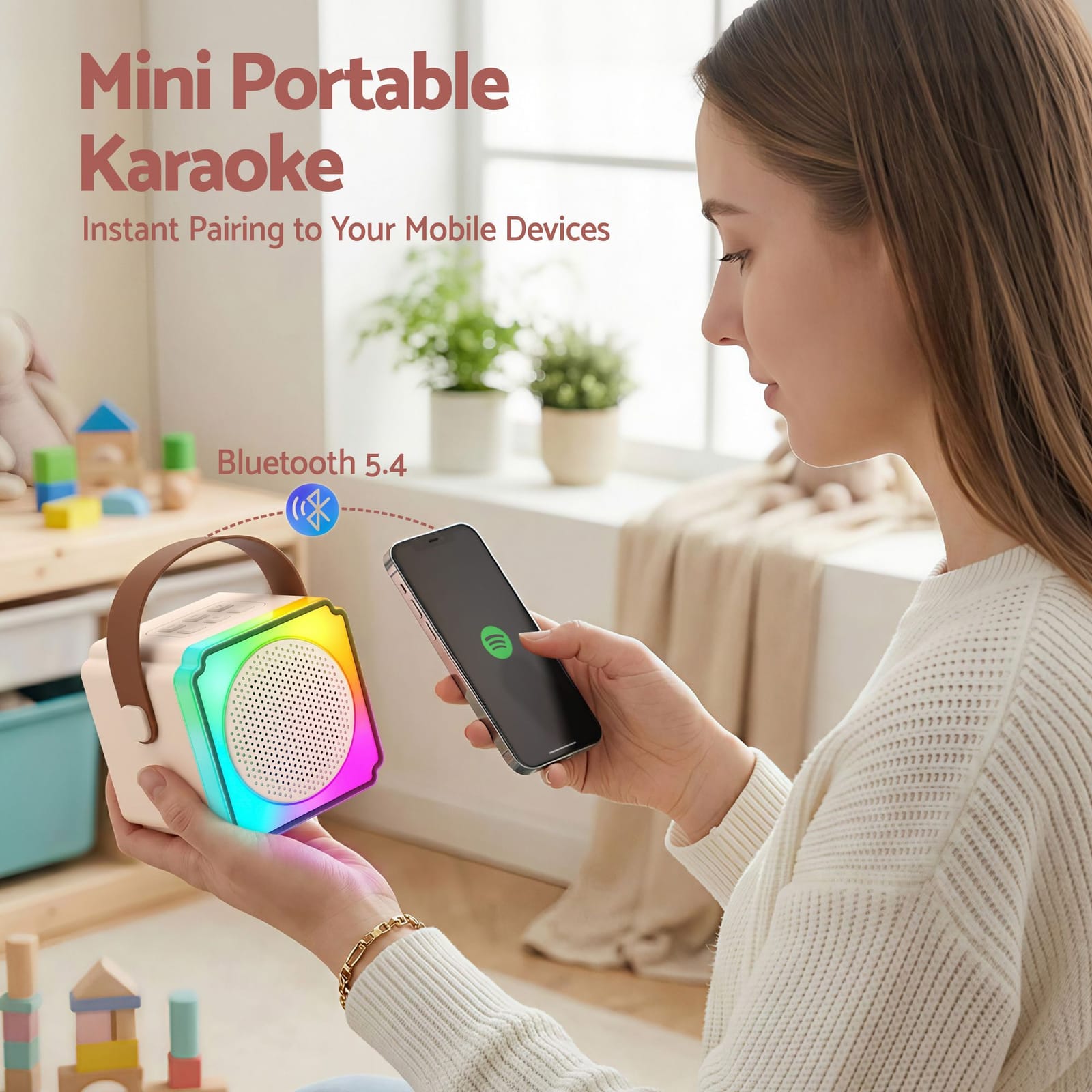 Portable Karaoke Machine 2 Wireless Mics | HomeAndLiving - 7