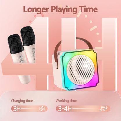 Portable Karaoke Machine 2 Wireless Mics | HomeAndLiving - 8