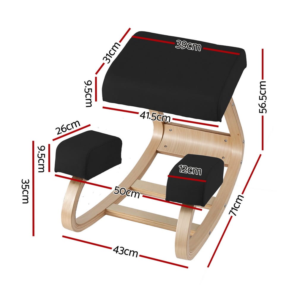 Ergonomic Kneeling Chair Black 43x71x56.5cm