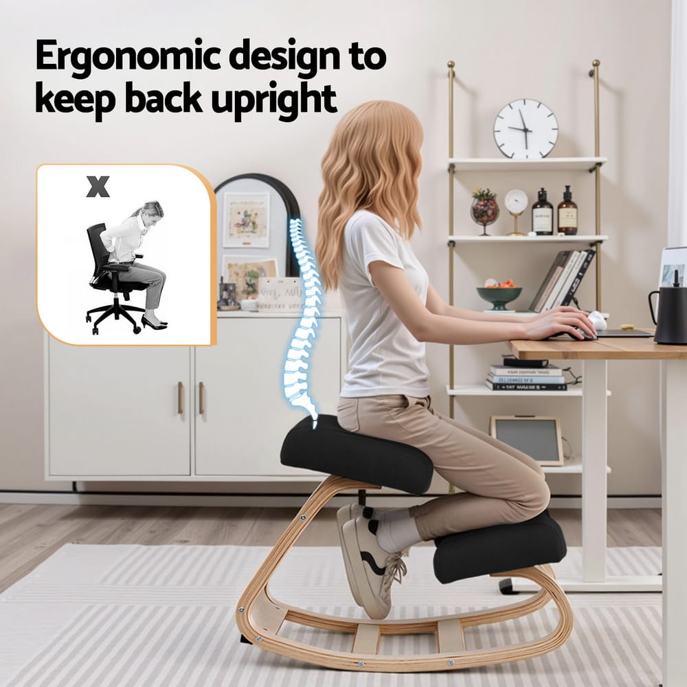 Ergonomic Kneeling Chair Black 43x71x56.5cm
