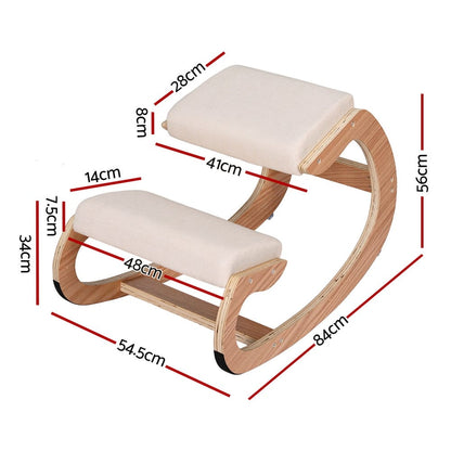 Ergonomic Kneeling Chair Beige 54.5x84x56cm