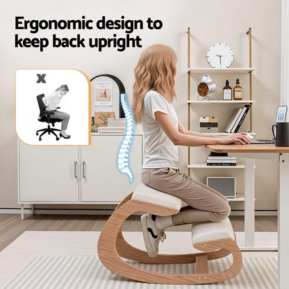 Ergonomic Kneeling Chair Beige 54.5x84x56cm