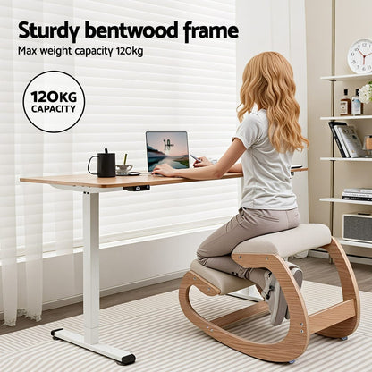Ergonomic Kneeling Chair Beige 54.5x84x56cm