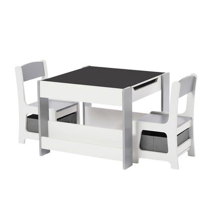 Kids Chalkboard Table Chair Set Storage | HomeAndLiving