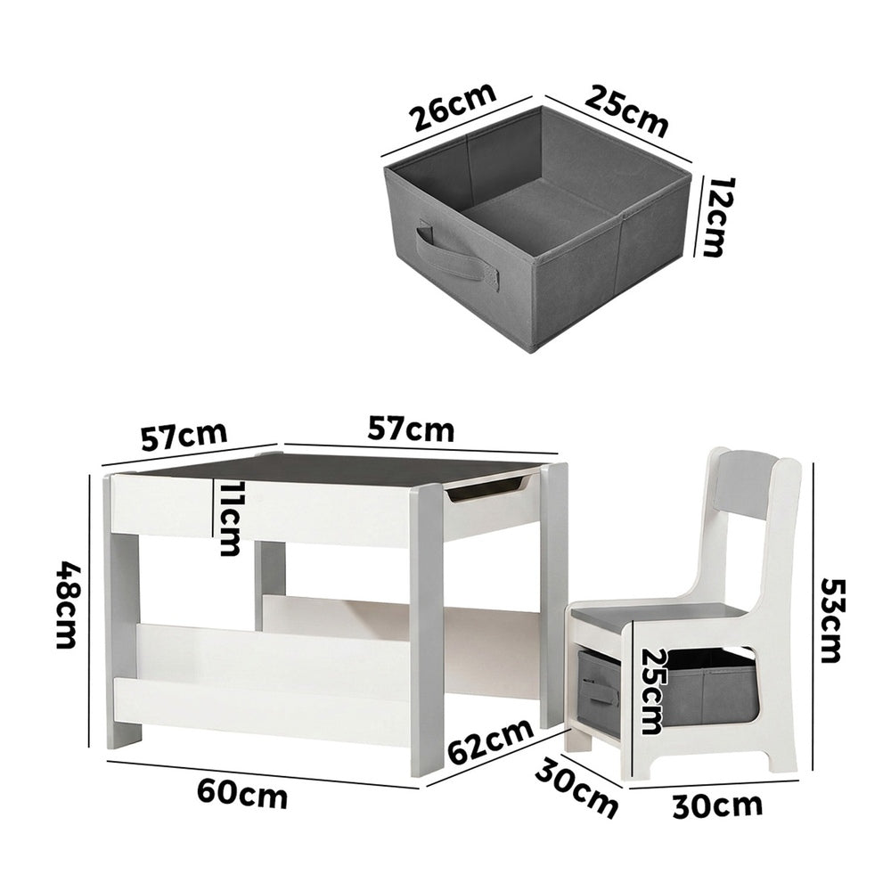Kids Chalkboard Table Chair Set Storage | HomeAndLiving