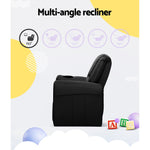 Kids Recliner Chair Pu Leather Sofa Lounge Couch Children Armchair Black