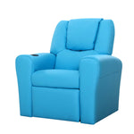 Kids Recliner Chair Pu Leather Sofa Lounge Couch Children Armchair Blue