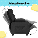 Comfortable Kids Recliner Chair - Black Velvet