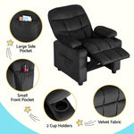 Comfortable Kids Recliner Chair - Black Velvet