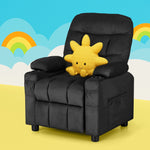 Comfortable Kids Recliner Chair - Black Velvet