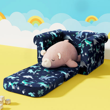 Kids Sofa 2 Seater Children Flip Open Couch Lounger Armchair Soft