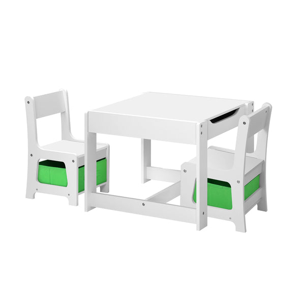  Kids Table and Chair Set with Storage Box Wooden