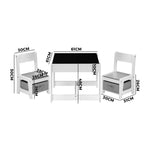 Kids Table and Chairs Set Activity Play Study Desk w/ Toys Storage Box Grey