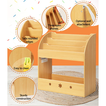 Kids Bookshelf Children Toys Storage Shelf Rack Organiser Bookcase Display