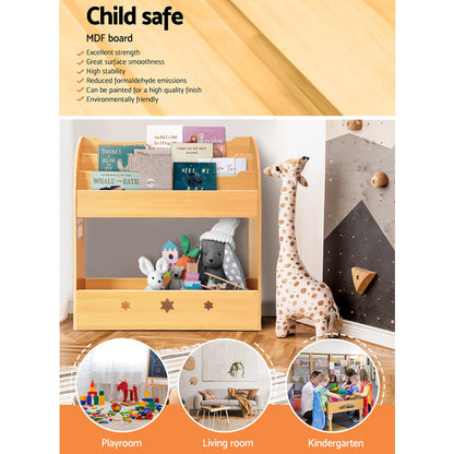 Kids Bookshelf Children Toys Storage Shelf Rack Organiser Bookcase Display