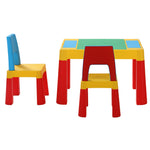 3Pcs Kids Table And Chairs Set Activity Chalkboard Toys Storage Desk