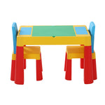 3Pcs Kids Table And Chairs Set Activity Chalkboard Toys Storage Desk