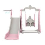 Kids Slide Swing Set Basketball Hoop Outdoor Playground Toys 170Cm Pink
