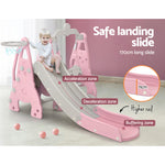 Kids Slide Swing Set Basketball Hoop Outdoor Playground Toys 170Cm Pink
