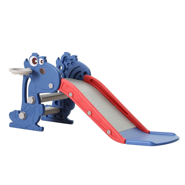  Kids Slide Set Basketball Hoop Outdoor Playground Toy Dragon Blue