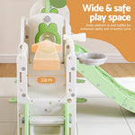 Kids Slide Swing Set Basketball Hoop Ring Football Outdoor Toys 140cm Green