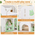 Kids Slide Swing Set Basketball Hoop Ring Football Outdoor Toys 140cm Green