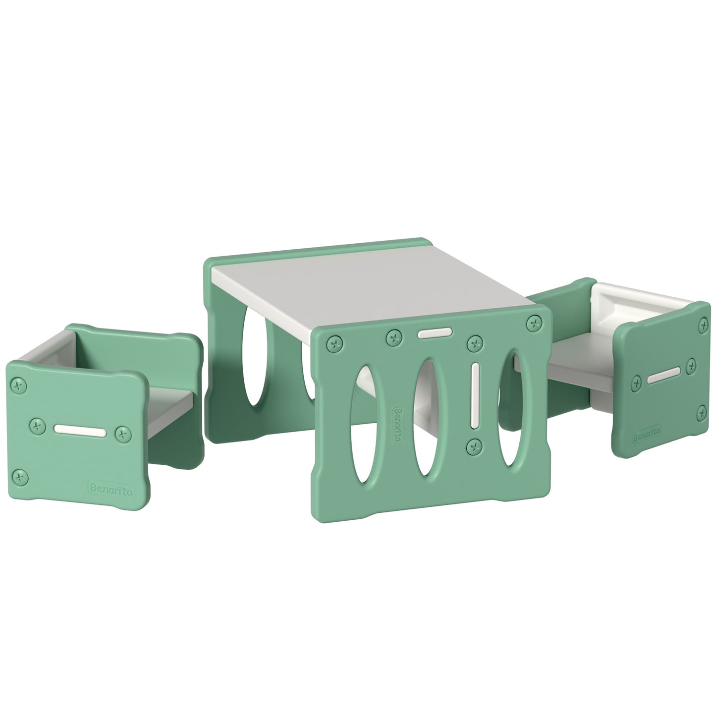 3Pcs Kids Table And Chairs Set Hdpe