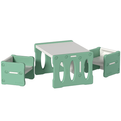 3Pcs Kids Table And Chairs Set Hdpe