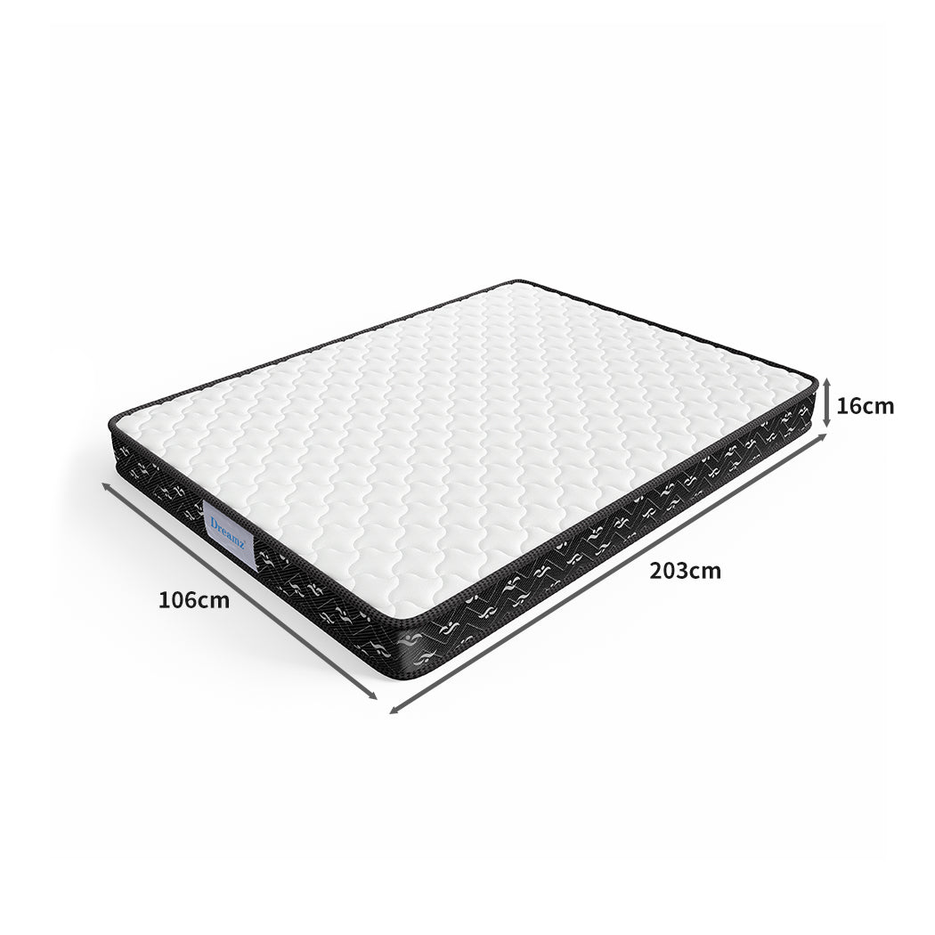 Stylish Spring Mattress Bed Pocket Tight King Single  Wood Finish