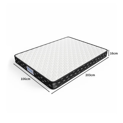 Stylish Spring Mattress Bed Pocket Tight King Single  Wood Finish