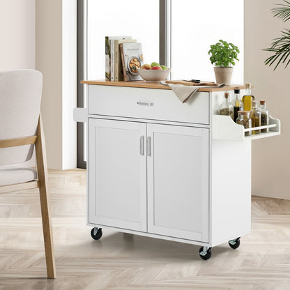 Kitchen Trolley Rolling Storage Cart With Drawer And Towel Rack