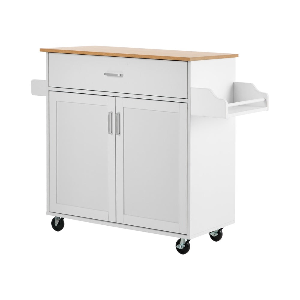 Kitchen Trolley Rolling Storage Cart With Drawer And Towel Rack