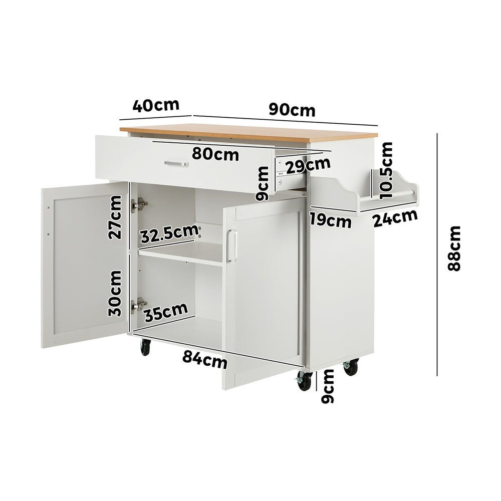 Kitchen Trolley Rolling Storage Cart With Drawer And Towel Rack