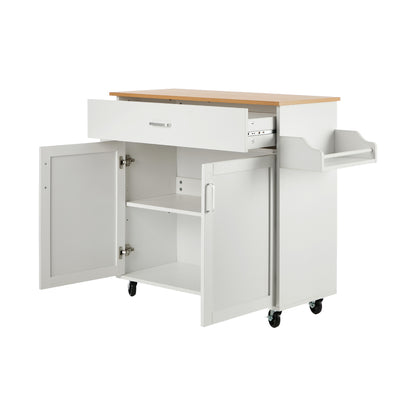 Kitchen Trolley Rolling Storage Cart With Drawer And Towel Rack