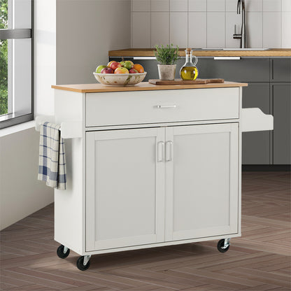 Kitchen Trolley Rolling Storage Cart With Drawer And Towel Rack