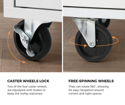 Kitchen Trolley Rolling Storage Cart With Drawer And Towel Rack