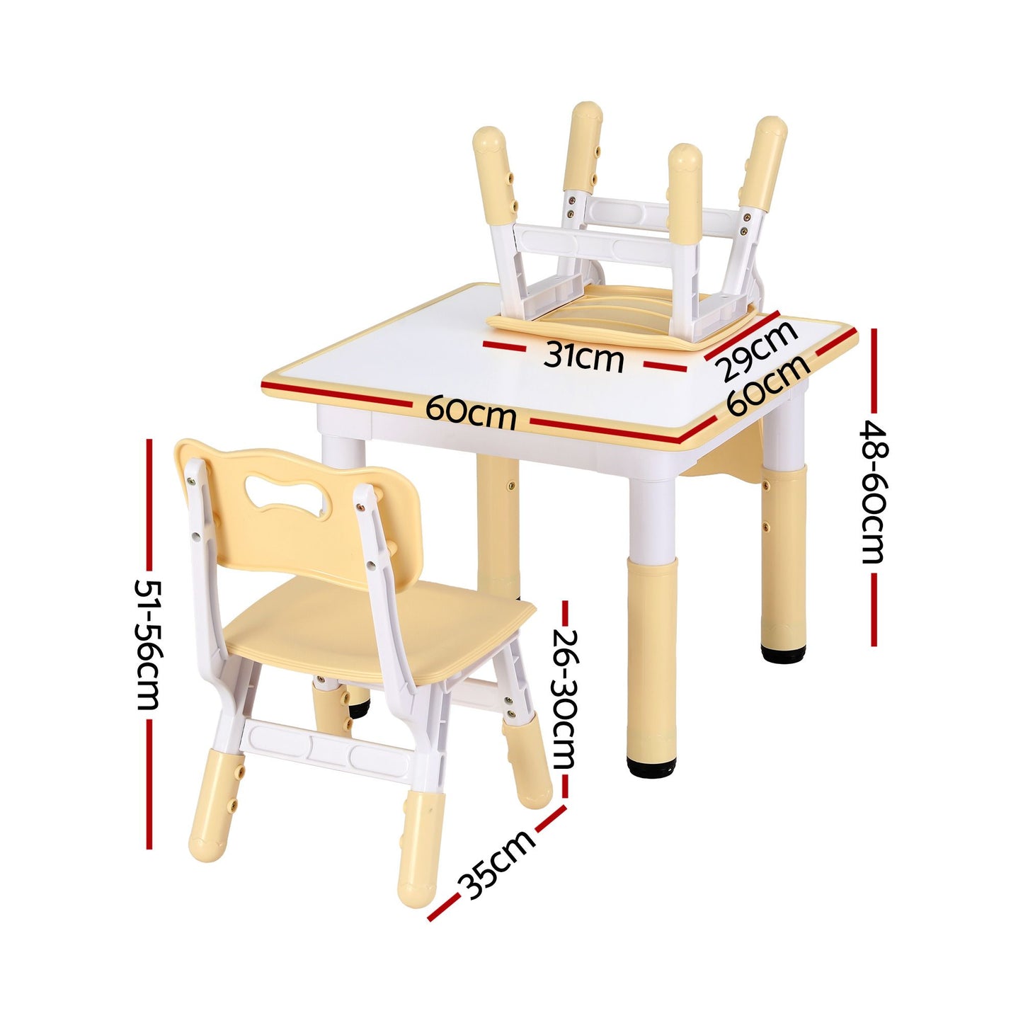 Kids Table 2 Chairs Height Adjustable Set | HomeAndLiving - 3