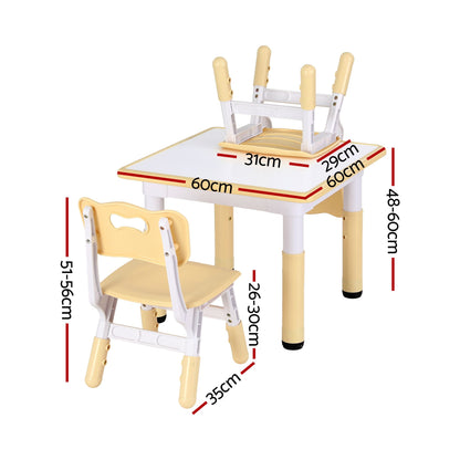 Kids Table 2 Chairs Height Adjustable Set | HomeAndLiving - 3