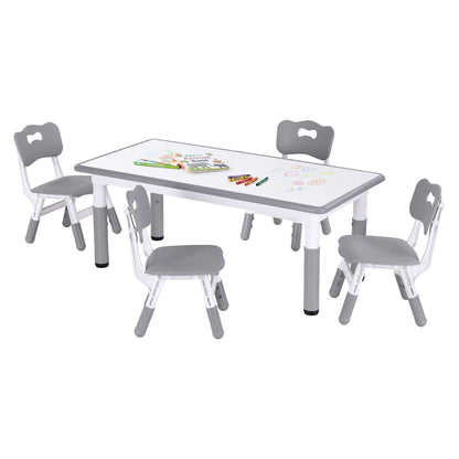 Kids Table 4 Chairs Set Height Adjustable | HomeAndLiving - 2