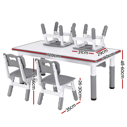 Kids Table 4 Chairs Set Height Adjustable | HomeAndLiving - 3