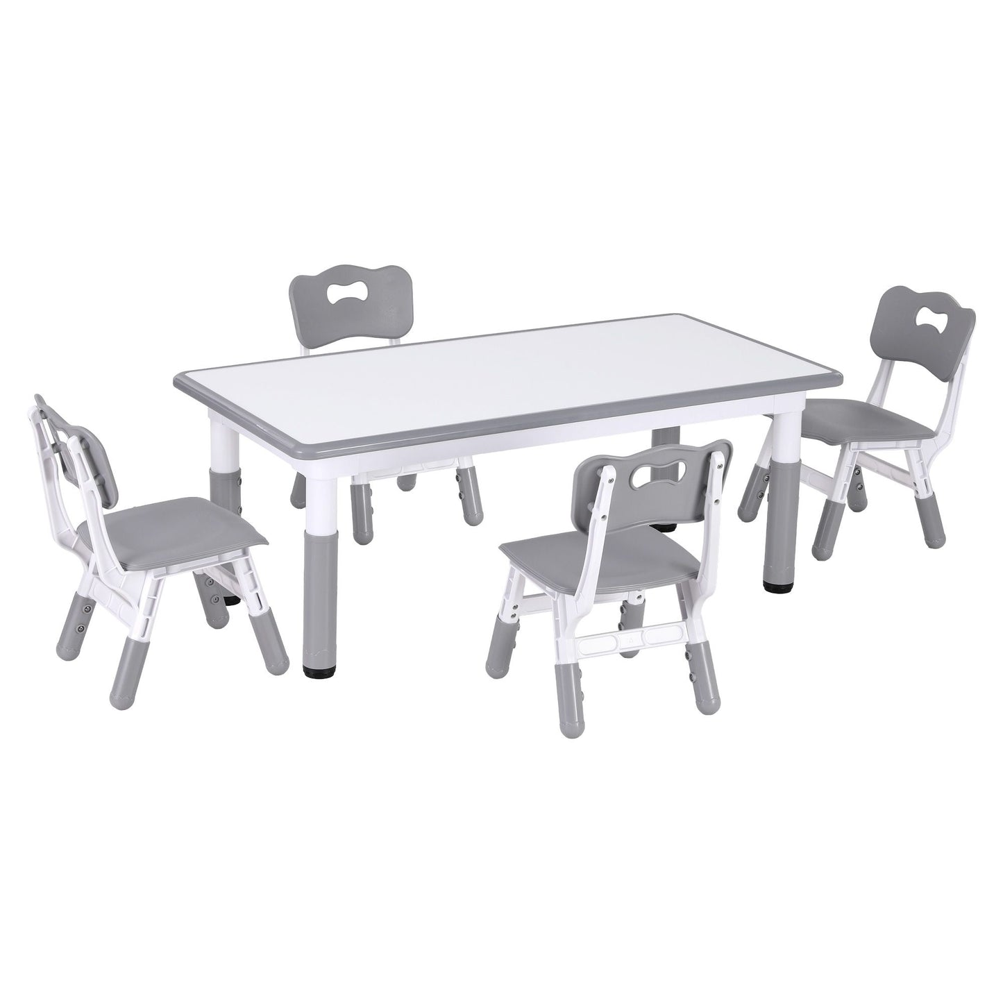 Kids Table 4 Chairs Set Height Adjustable | HomeAndLiving - 4