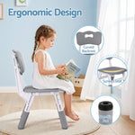 Kids Table 4 Chairs Set Height Adjustable | HomeAndLiving