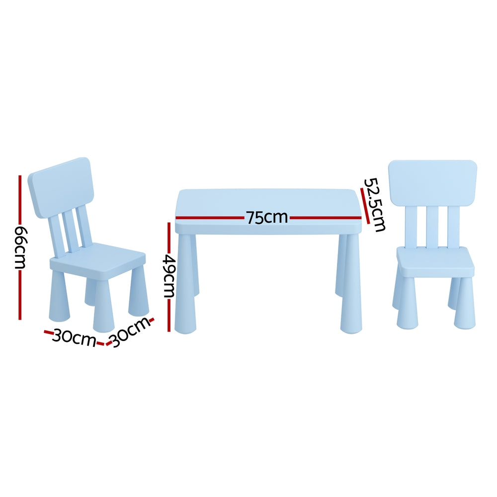 1 Kids Table and 2 Chairs Set Pink