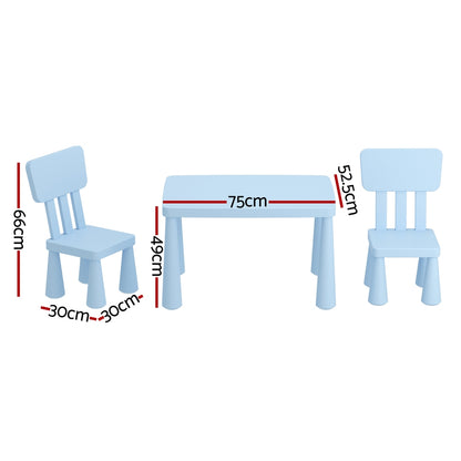 1 Kids Table and 2 Chairs Set Pink