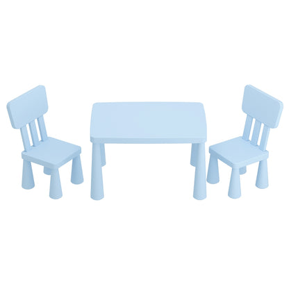 1 Kids Table and 2 Chairs Set Blue